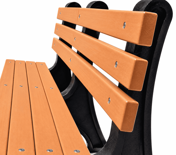 Commercial 6ft Recycled Plastic Bench with Back – 100% HDPE, Heavy-Duty Frame