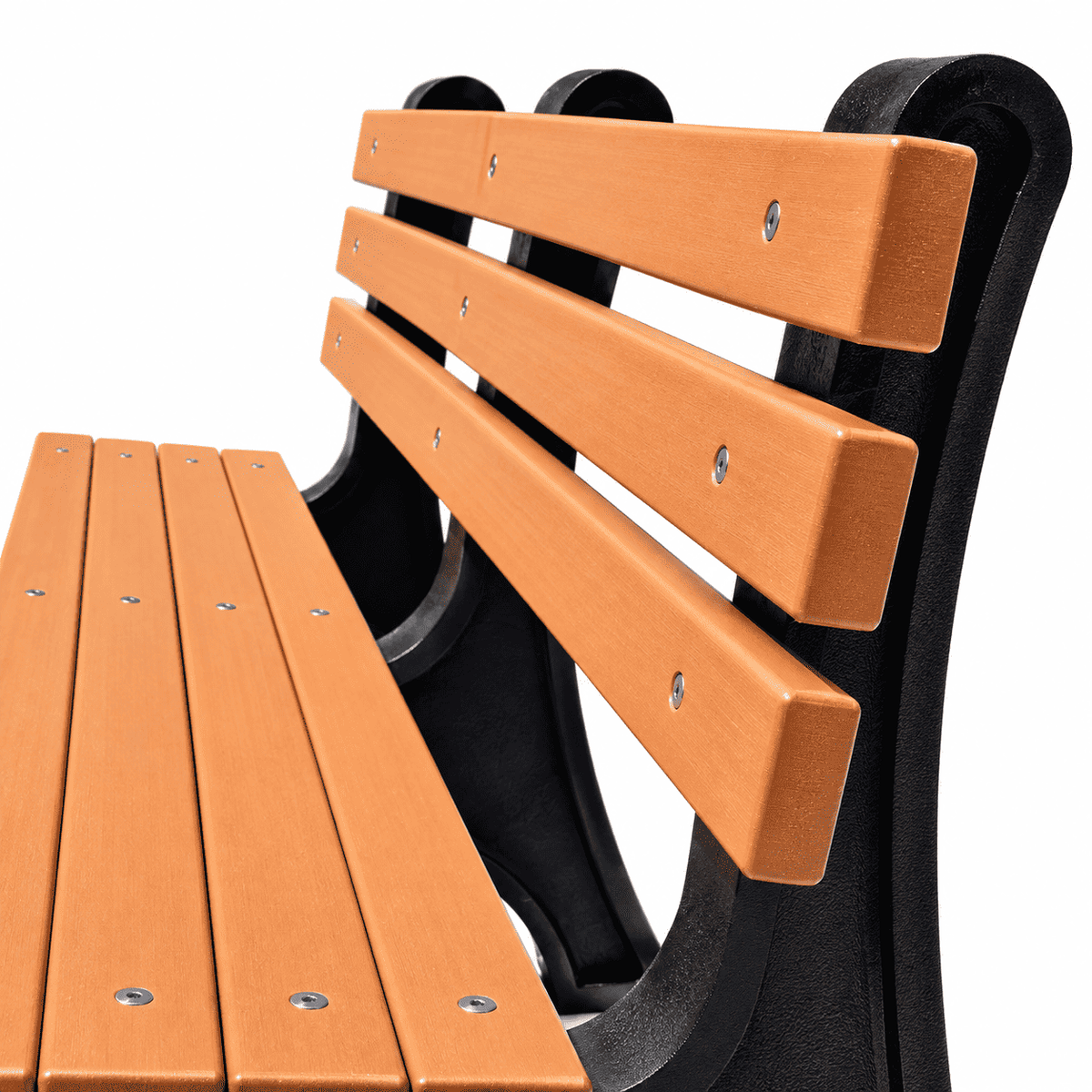 Commercial 6ft Recycled Plastic Bench with Back – 100% HDPE, Heavy-Duty Frame
