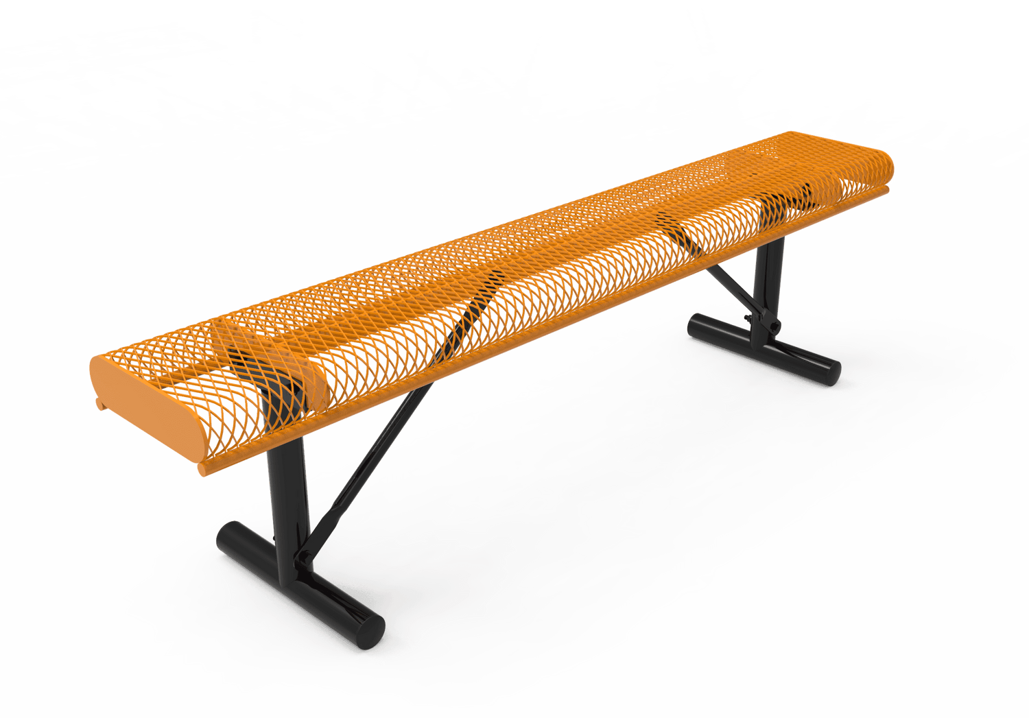 Commercial Park Bench without Back - Rolled Edges