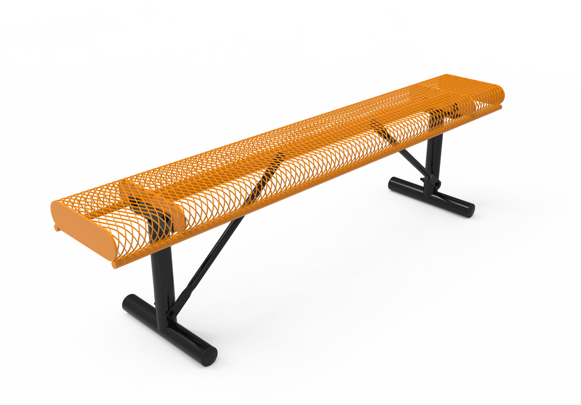 Commercial Park Bench without Back - Rolled Edges
