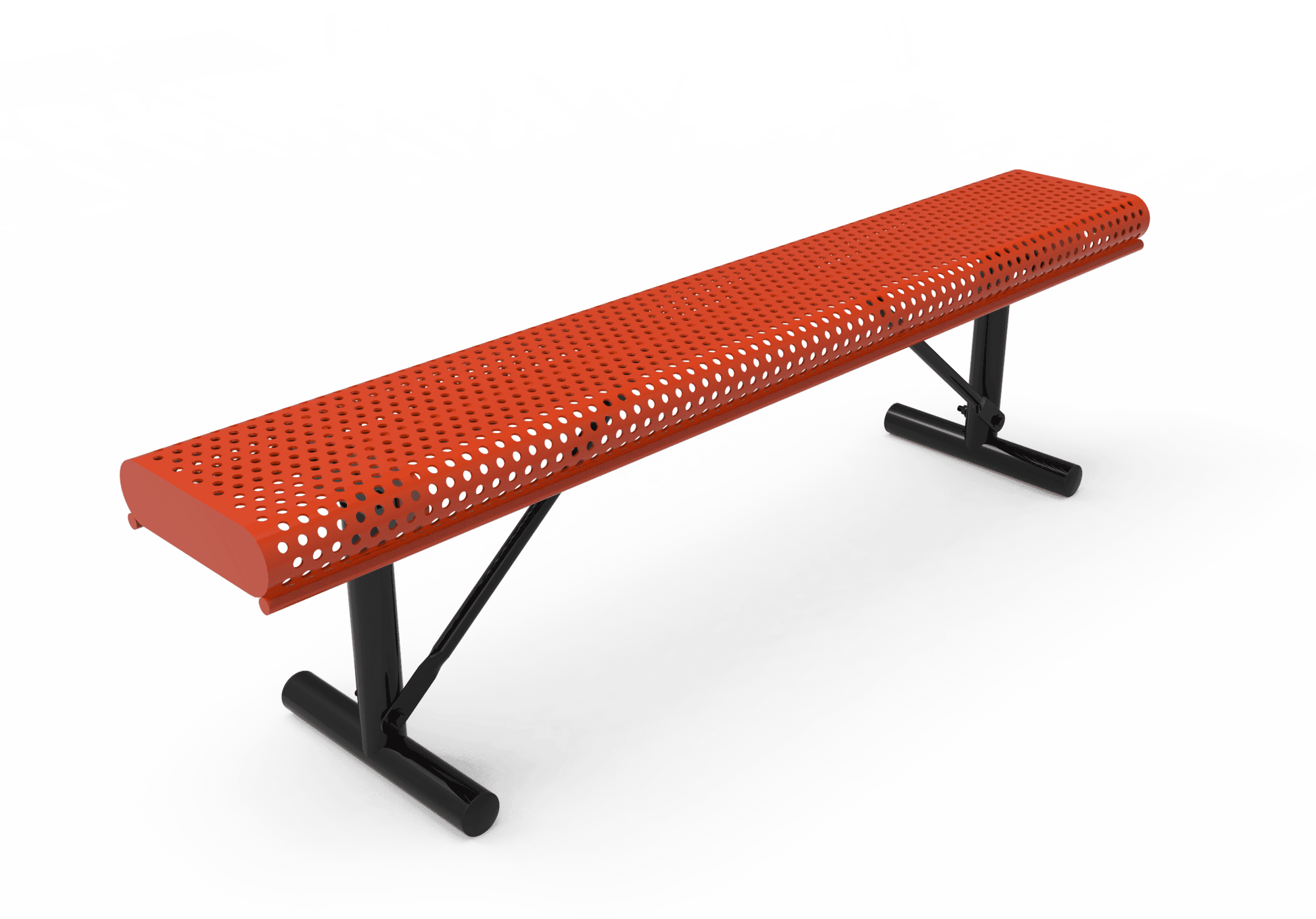 Commercial Park Bench without Back - Rolled Edges