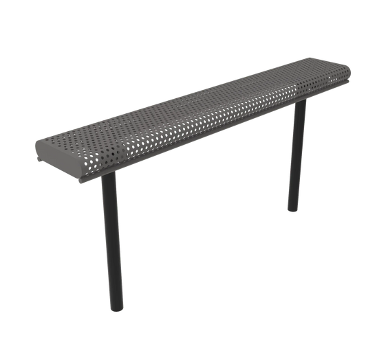 Commercial Park Bench without Back - Rolled Edges
