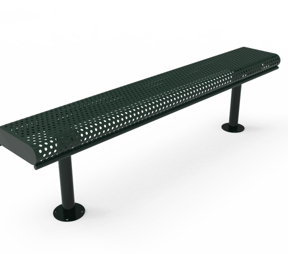 Commercial Park Bench without Back - Rolled Edges