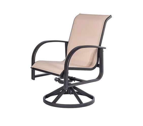 Laguna Comfort Series Commercial Sling Pool Side Swivel Arm Chair – 360° Swivel
