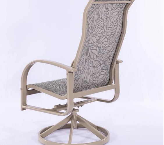 Laguna Comfort Series Commercial Sling Pool Side High Back Swivel Arm Chair – 360° Swivel