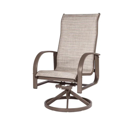 Laguna Comfort Series Commercial Sling Pool Side High Back Swivel Arm Chair – 360° Swivel