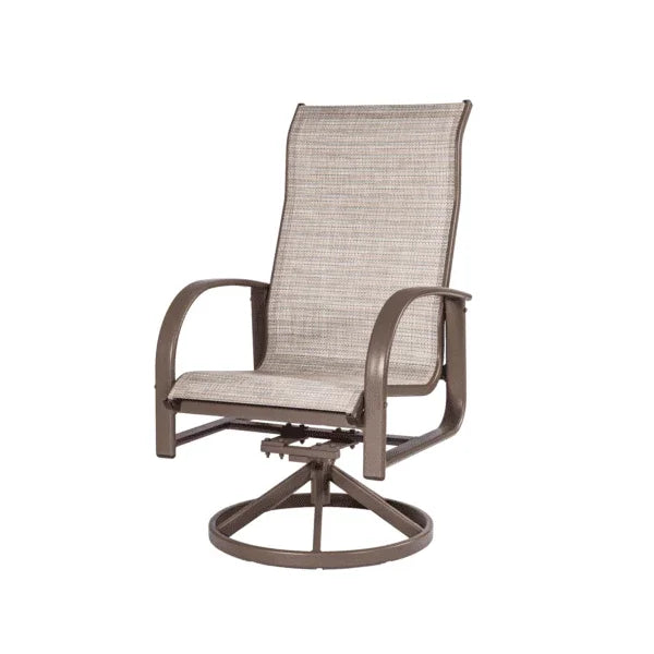 Laguna Comfort Series Commercial Sling Pool Side High Back Swivel Arm Chair – 360° Swivel