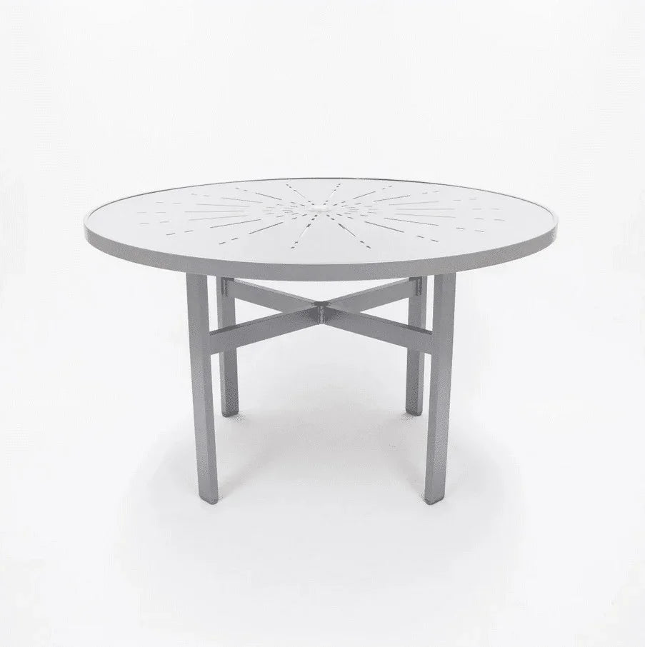 Heavy Duty 48" Commercial Aluminum Patio Table - Punched Top