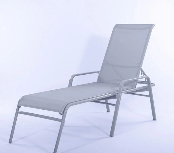 Commercial Sling Pool Chaise Lounge with Armrests – 16in