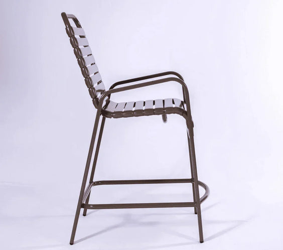 Vinyl Strap Commercial Pool Balcony Chair with Arms