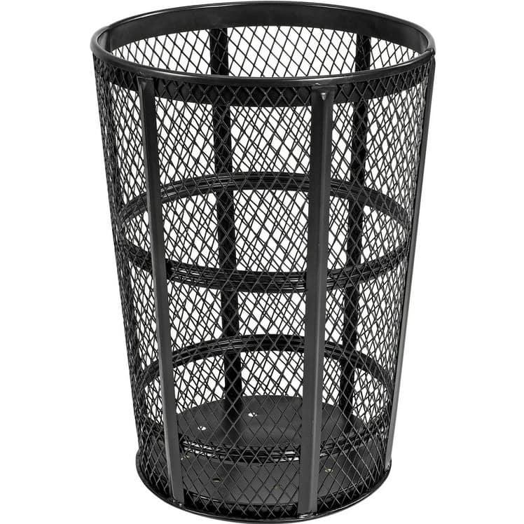 48 Gallon Steel Mesh Commercial Outdoor Trash Can – Plastic Dome Lid, Corrosion Resistant