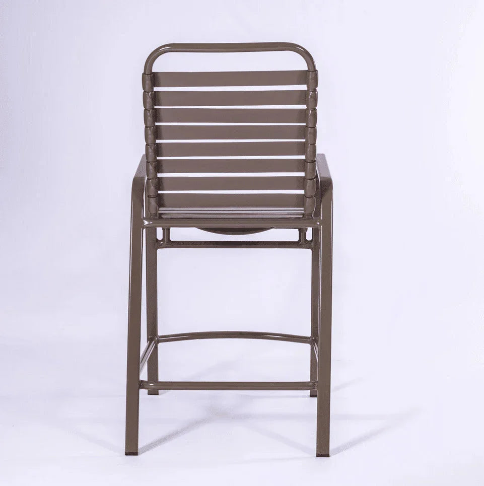 Vinyl Strap Commercial Pool Balcony Chair with Arms