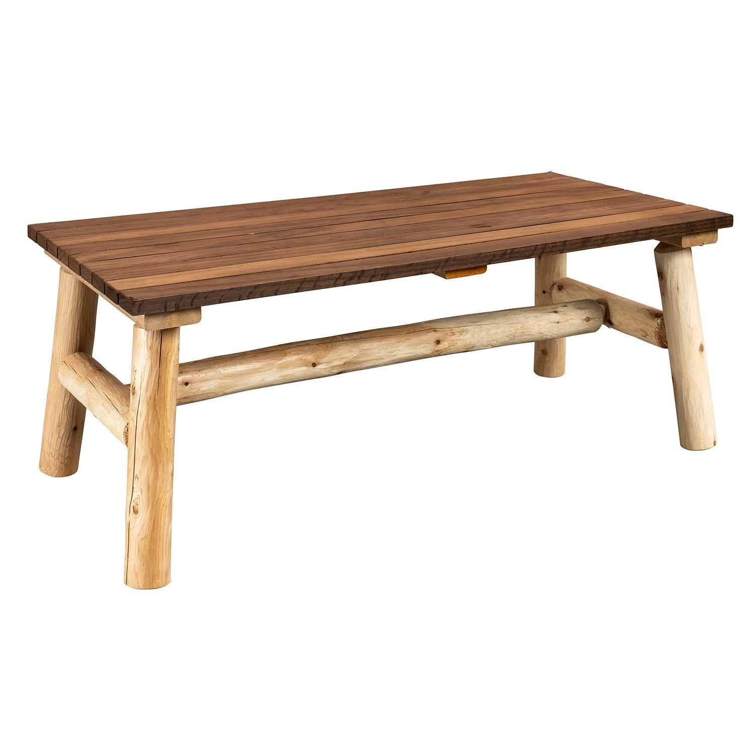 ThermaFusion Cedar Log Coffee Table – Northern White Cedar & Red Oak – USA Made