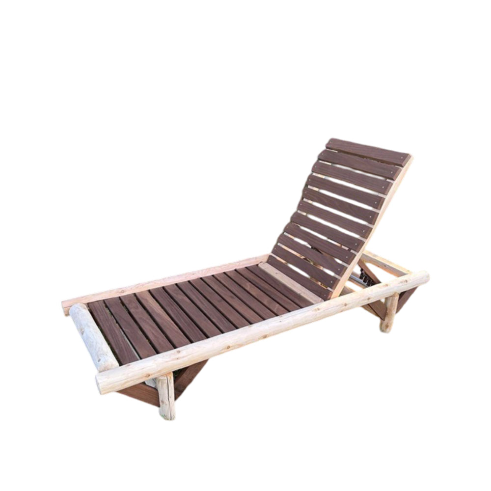 ThermaFusion Cedar Log Chaise Lounge – Northern White Cedar & Red Oak – USA Made