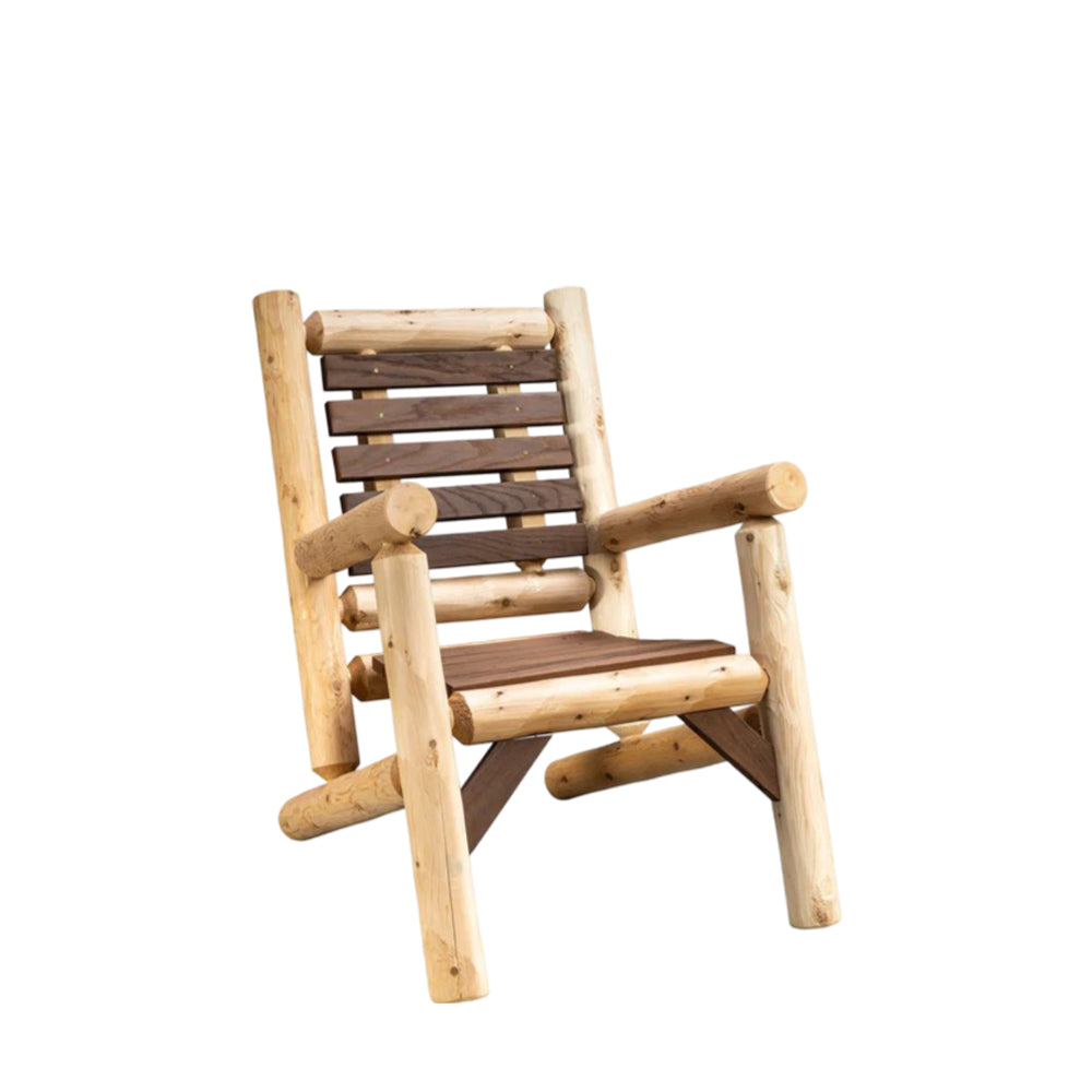 ThermaFusion Cedar Log Lounge Chair – Northern White Cedar & Thermally Modified Red Oak – USA Made