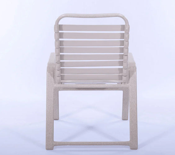Pool Side Dining Chair, Wide Frame - Vinyl Strap With Comfort Arm