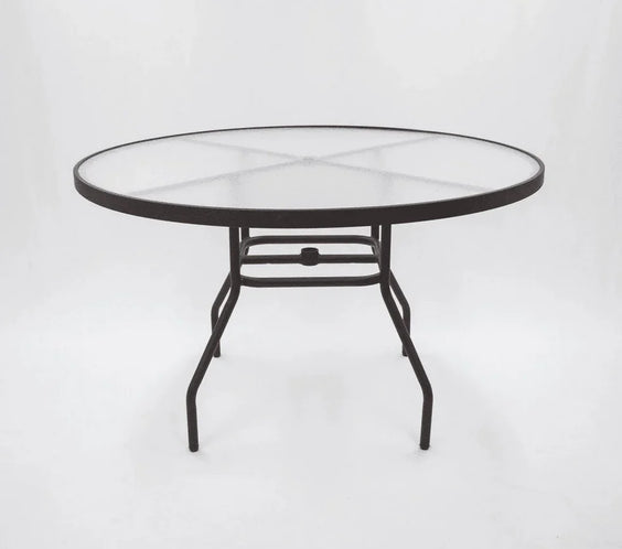 Acrylic Round 48" Commercial Outdoor Table - Round Tubing