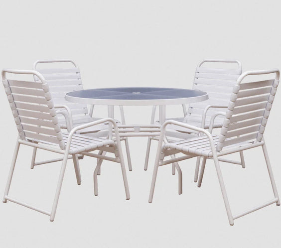 Acrylic Round 48" Commercial Outdoor Table - Round Tubing