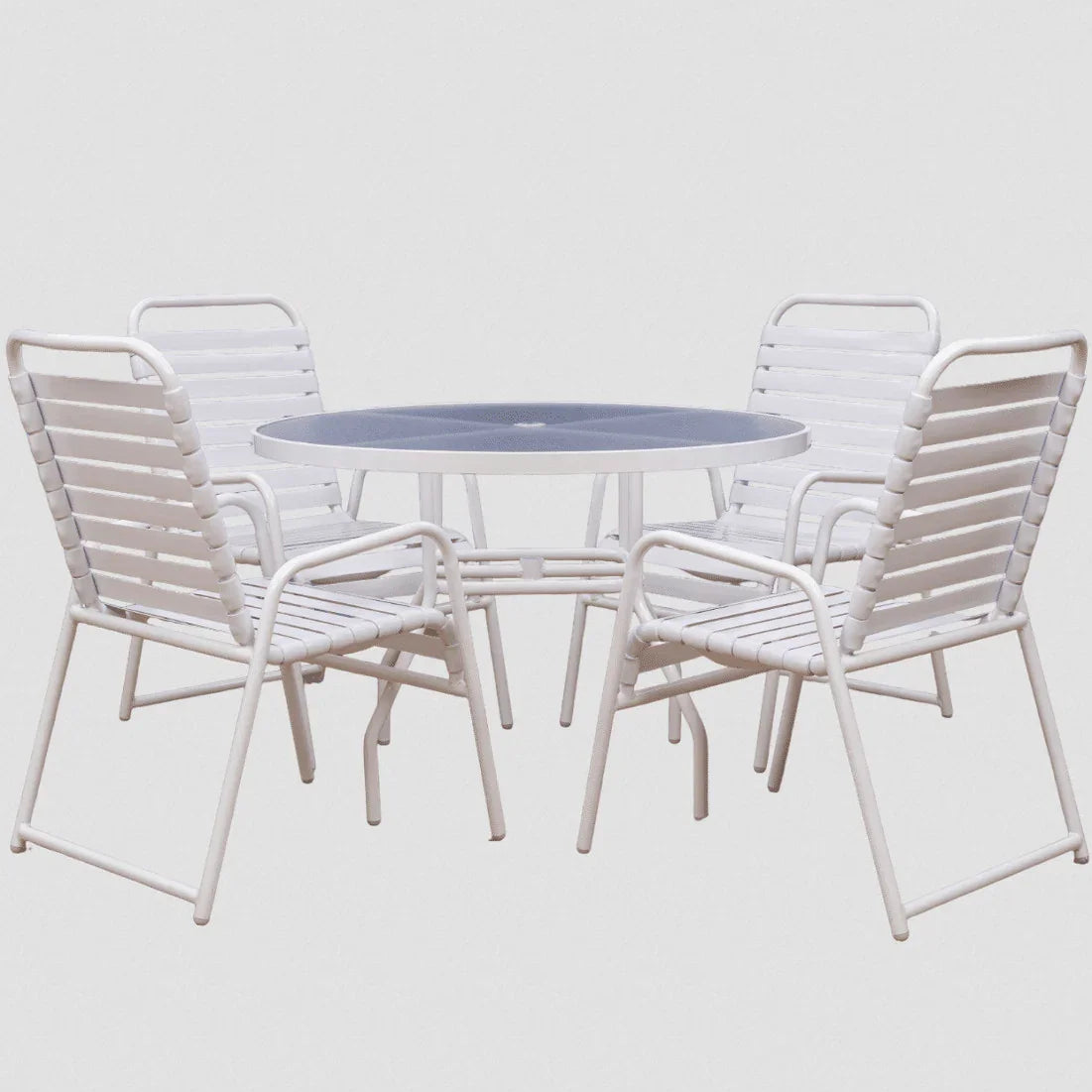Acrylic Round 48" Commercial Outdoor Table - Round Tubing