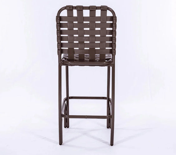 Basket Weave - Vinyl Strap Aluminum Pool Bar Stool Chair