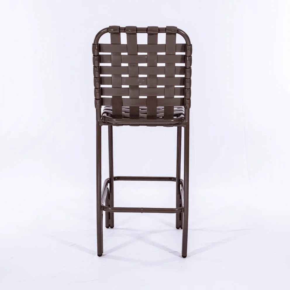 Basket Weave - Vinyl Strap Aluminum Pool Bar Stool Chair