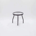 Beach Club 18in Round Acrylic Pool Side Table with Angle Frame – Round Tubing - Outdoorsiness