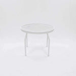 Beach Club 24in Round Acrylic Pool Side Table – Round Aluminum Tubing - Outdoorsiness