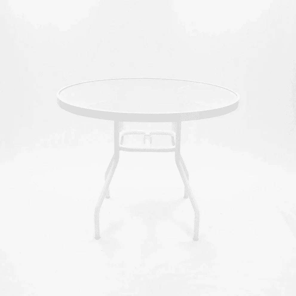 Beach Club 36in Round Acrylic Commercial Pool Patio Table – Round Aluminum Tubing - Outdoorsiness