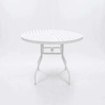Beach Club 36in Round Aluminum Commercial Pool Patio Table – Punched Top, Round Legs - Outdoorsiness