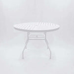 Beach Club 42in Round Aluminum Commercial Pool Patio Table – Punched Top, Round Legs - Outdoorsiness