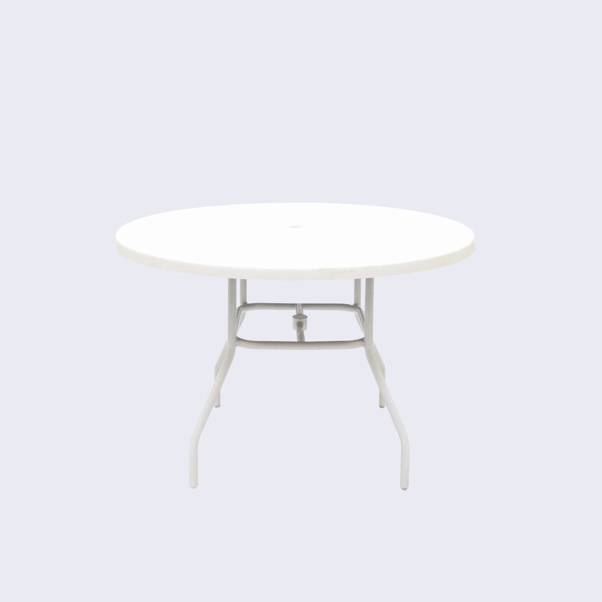 Beach Club 42in Round Fiberglass Commercial Pool Patio Table – Round Aluminum Tubing - Outdoorsiness