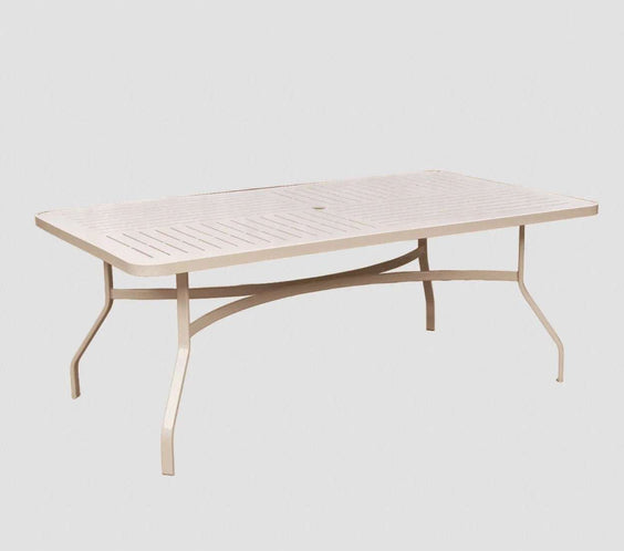 Beach Club 42x72in Rectangular Aluminum Commercial Pool Patio Table – Punched Top - Outdoorsiness