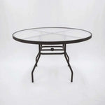 Beach Club 48in Round Acrylic Commercial Pool Patio Table – Round Aluminum Tubing - Outdoorsiness