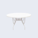 Beach Club 48in Round Fiberglass Commercial Pool Patio Table – Round Aluminum Tubing - Outdoorsiness