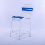 Beach Club Vinyl Strap Commercial Pool Bar Stool – Aluminum Frame, Stackable - Outdoorsiness