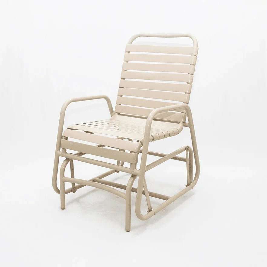 Beach Club Vinyl Strap Commercial Poolside Glider Chair – Aluminum Frame - Outdoorsiness