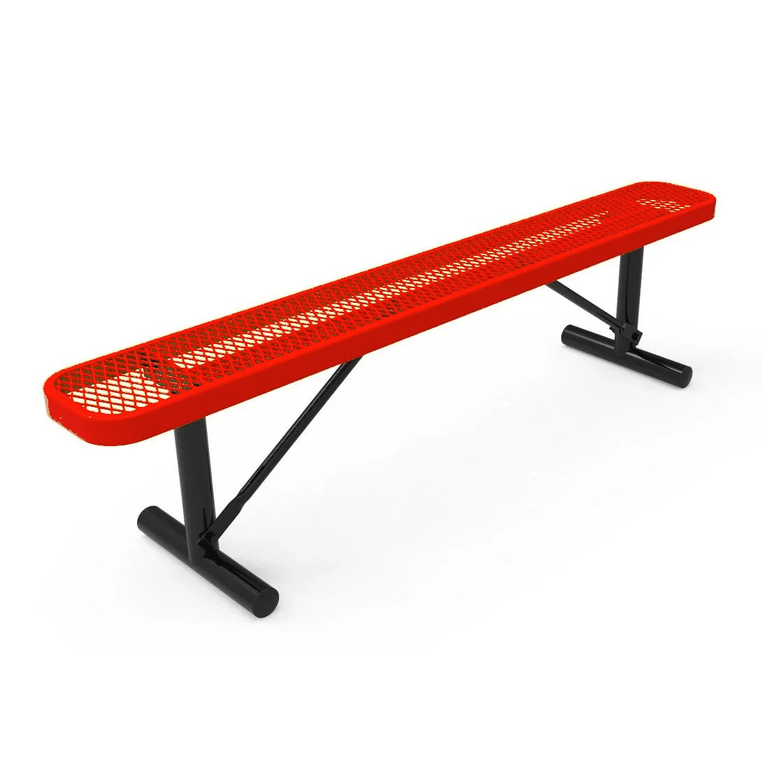 Commercial 6ft Park or Sports Bench Without Back - Expanded Metal Quick ship
