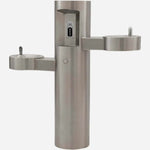 Bi-Level Pedestal Outdoor Drinking Fountain with Bottle Filler - Outdoorsiness