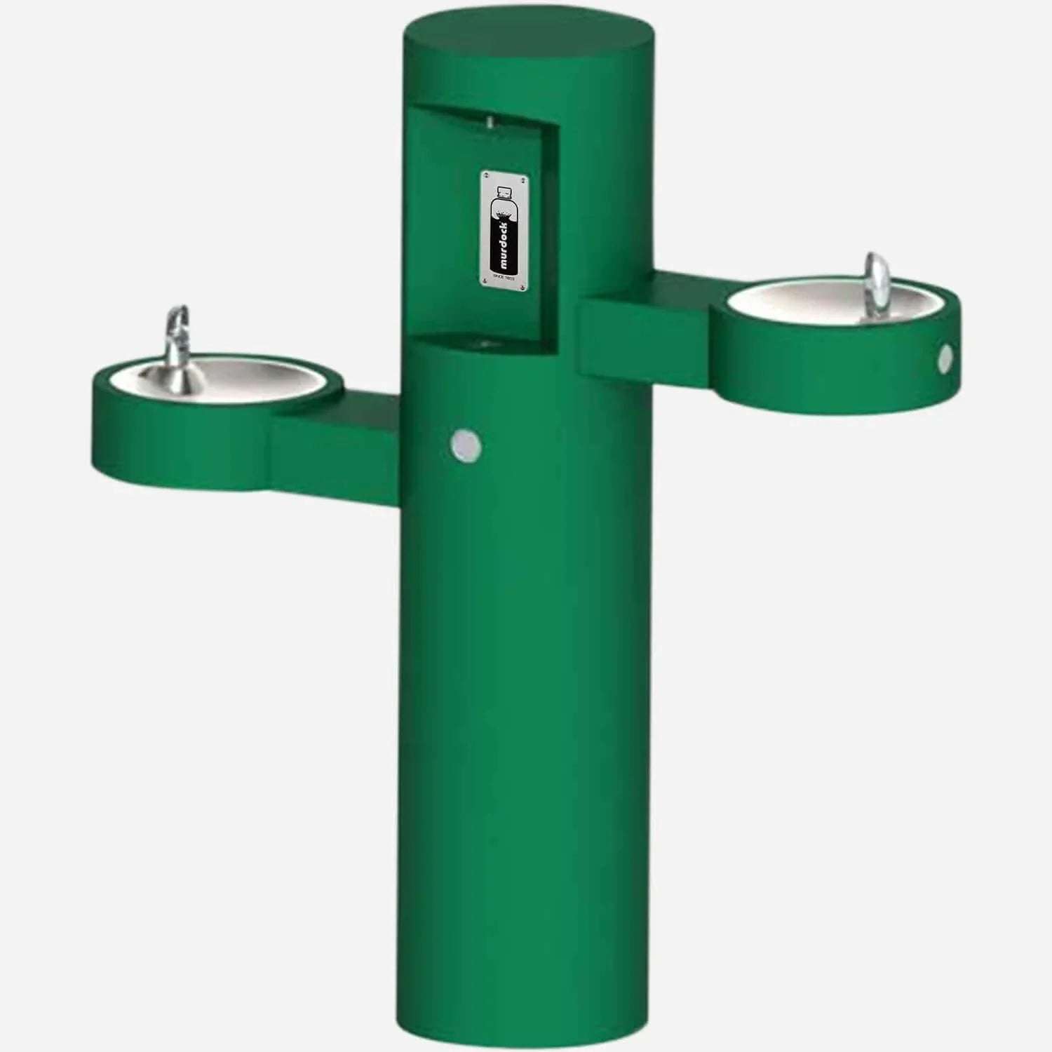 Bi-Level Pedestal Outdoor Drinking Fountain with Bottle Filler - Outdoorsiness