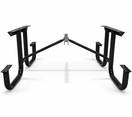 Heavy Duty Welded Black Powder-Coated Picnic Table Frame Kit – 2-3/8" OD, 11 Ga Steel, 6ft or 8ft