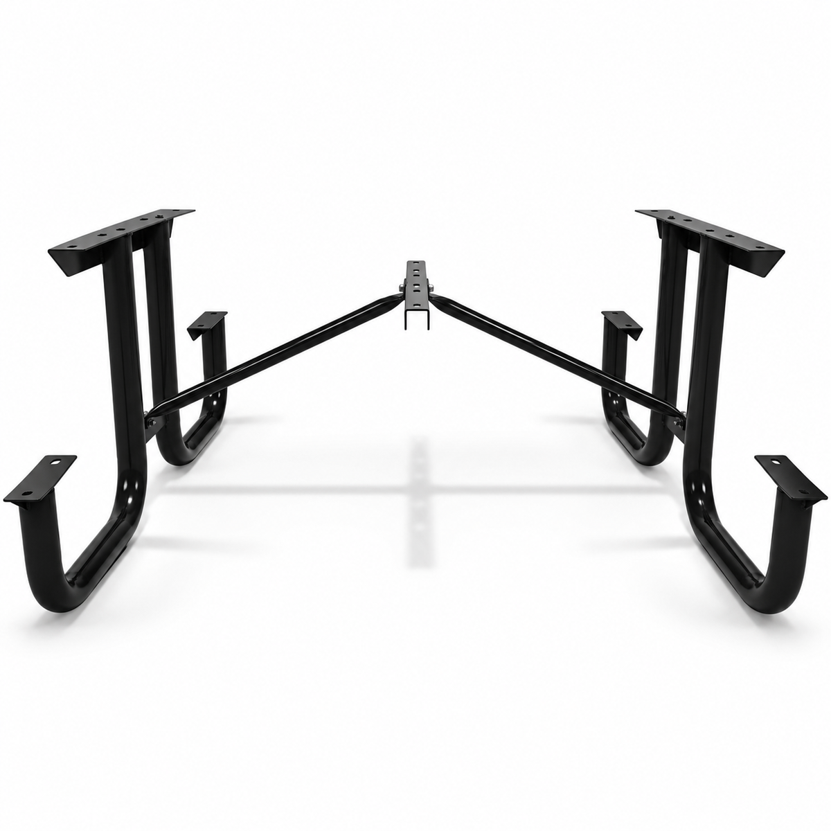 Heavy Duty Welded Black Powder-Coated Picnic Table Frame Kit – 2-3/8" OD, 11 Ga Steel, 6ft or 8ft