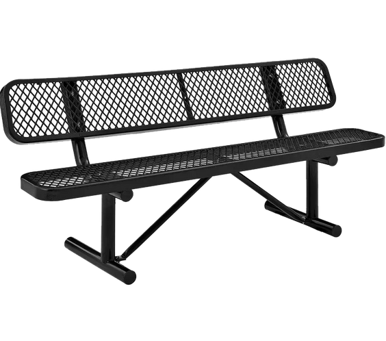 Commercial 6ft Portable Outdoor Park Bench – Thermoplastic Coated, Quick Ship