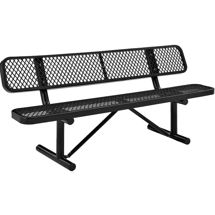 Commercial 6ft Portable Outdoor Park Bench – Thermoplastic Coated, Quick Ship