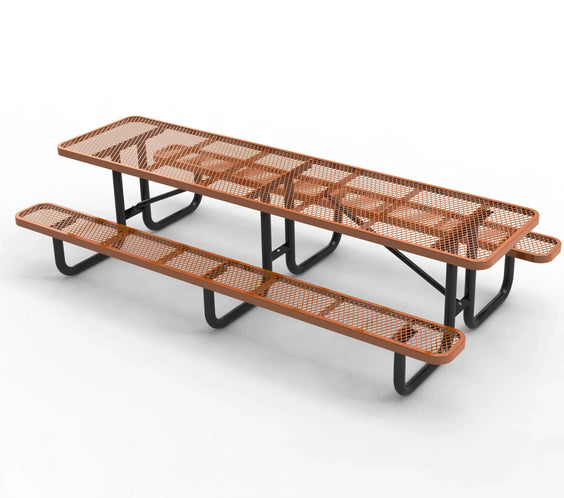 Outdoorsiness Quick Ship Commercial 10ft Rectangular Picnic Table – Thermoplastic Expanded Metal, UL Certified