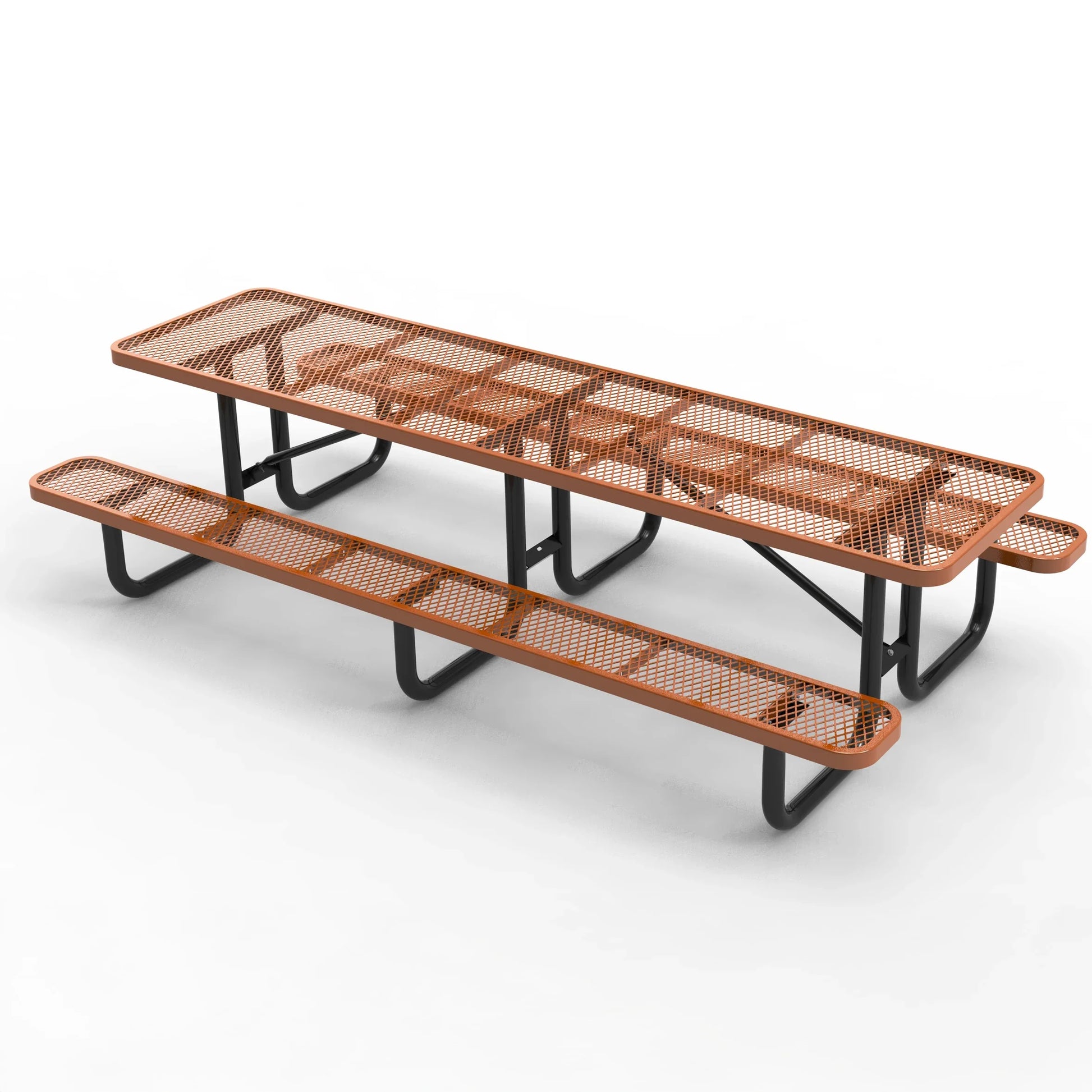 Outdoorsiness Quick Ship Commercial 10ft Rectangular Picnic Table – Thermoplastic Expanded Metal, UL Certified