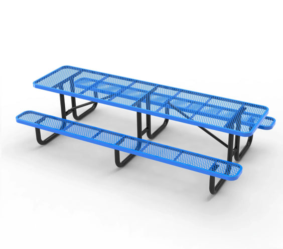 Outdoorsiness Quick Ship Commercial 10ft Rectangular Picnic Table – Thermoplastic Expanded Metal, UL Certified