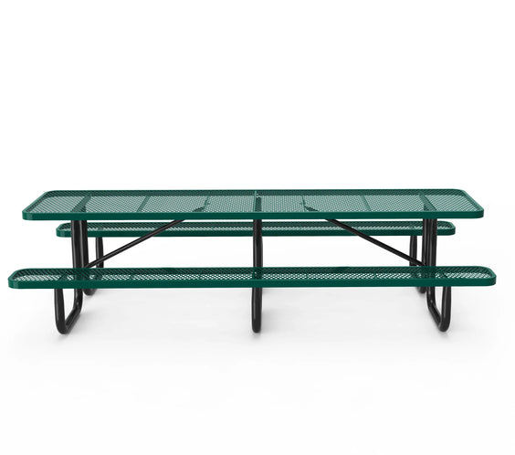 Outdoorsiness Quick Ship Commercial 10ft Rectangular Picnic Table – Thermoplastic Expanded Metal, UL Certified