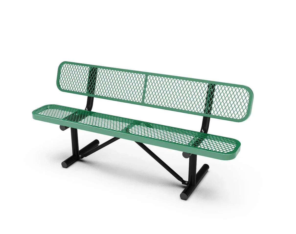 Commercial 6ft Portable Outdoor Park Bench – Thermoplastic Coated, Quick Ship