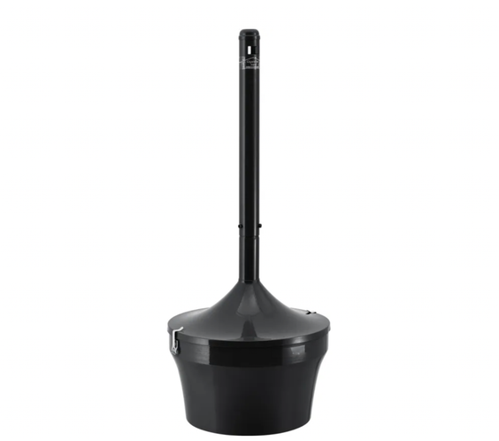 Steel Commercial Outdoor Ashtray, 4-1/2 Gallon, Black - Smokers Pole