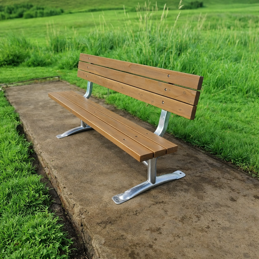 Classic 6ft Commercial Park Bench Frame Kit – Welded Channel, Galvanized, Quick Ship